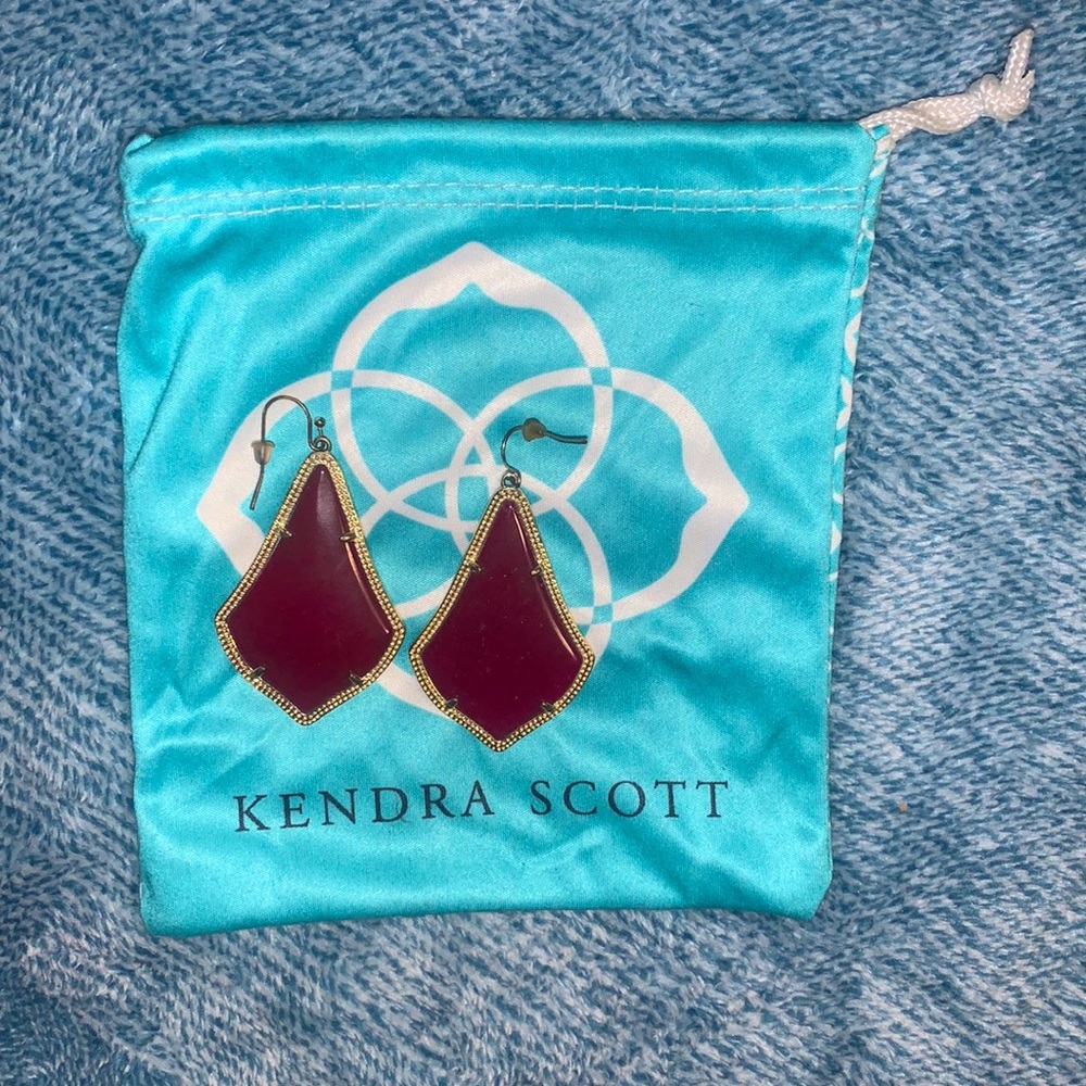 Kendra Scott Alexandra earrings Maroon Jade